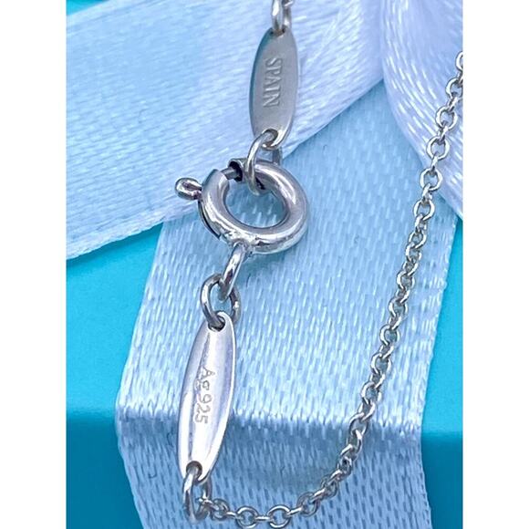 Authentic Tiffany & Co Elsa Peretti Small Open Heart Pendant Necklace 16" - Picture 9 of 11